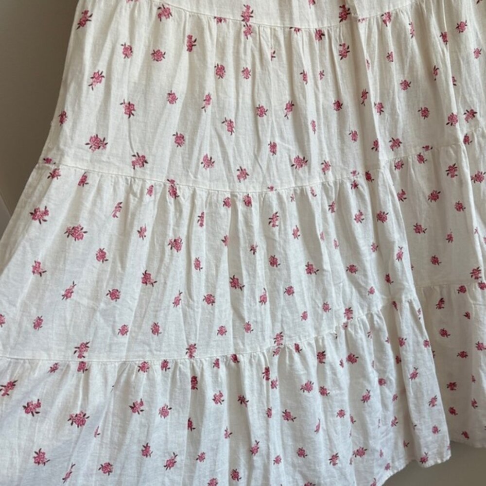 Cotton On White Maxi Skirt with Pink Floral Design - Picture 6 of 10